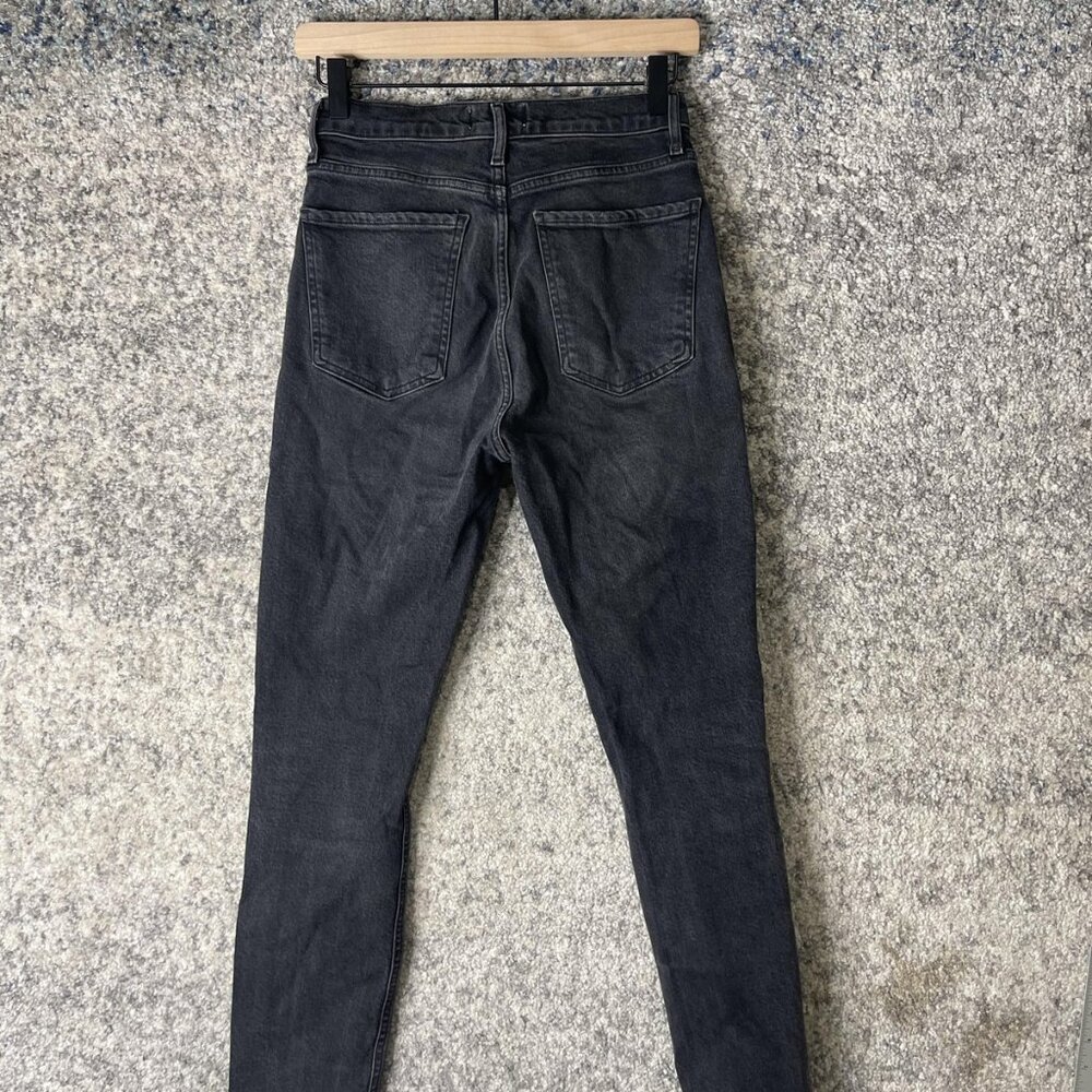AGOLDE Jeans Womens‎ 25 Black High Rise Skinny Button Fly Organic Cotton Stretch - Picture 5 of 7